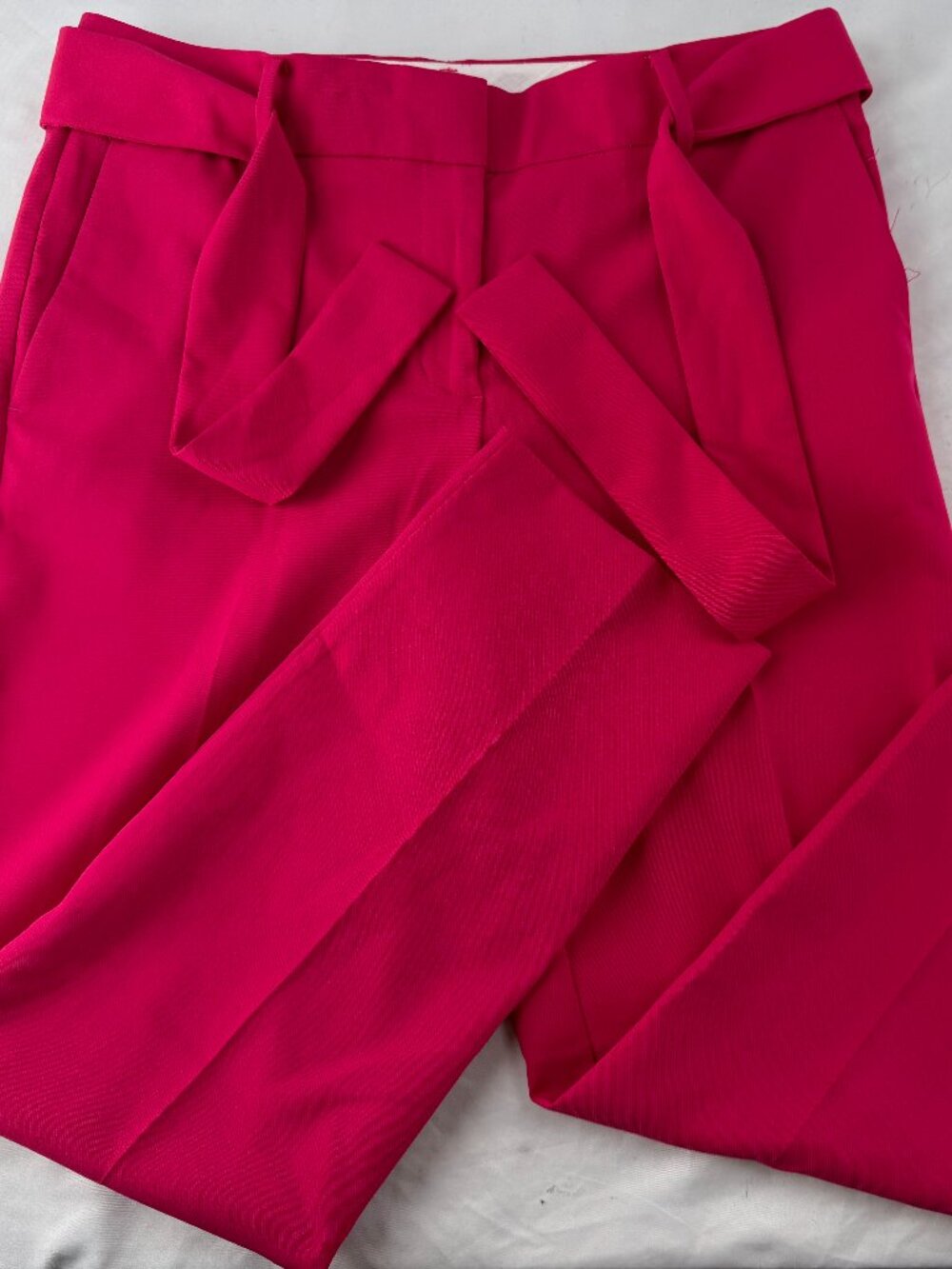 Ann Taylor Pants Womens Size 6 Pink High Rise Tie Waist Dress Slacks Career